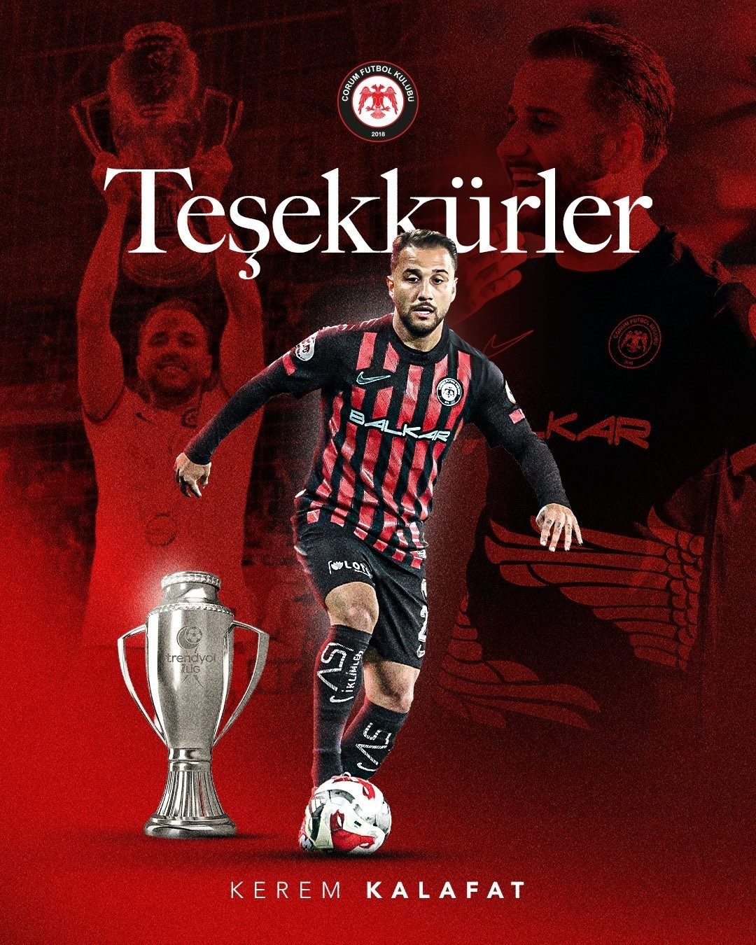 Çorum FK, Kerem Kalafat’a veda etti