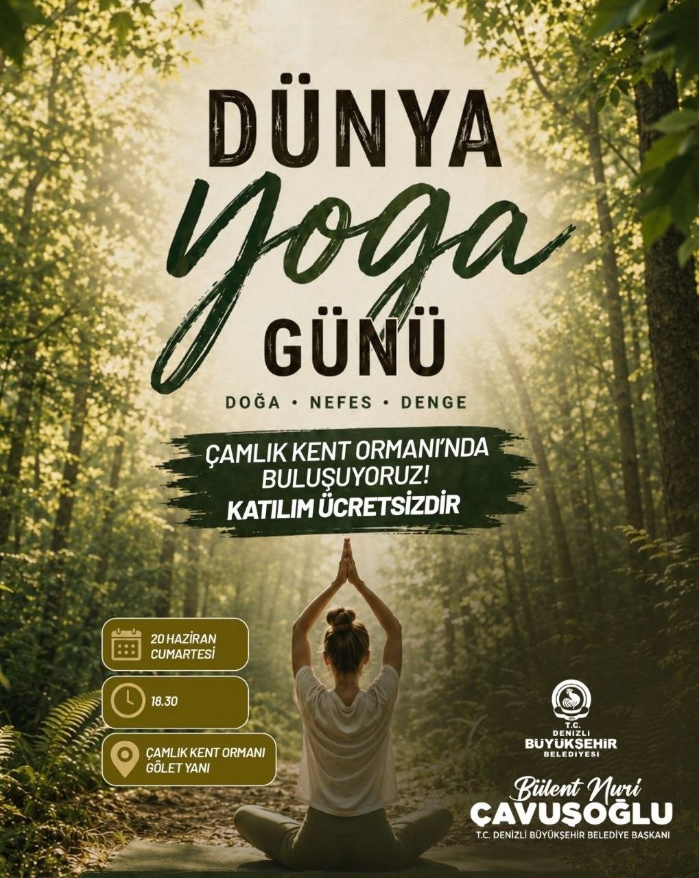 Denizli'de Dünya Yoga Günü Çamlık'ta Kutlanacak