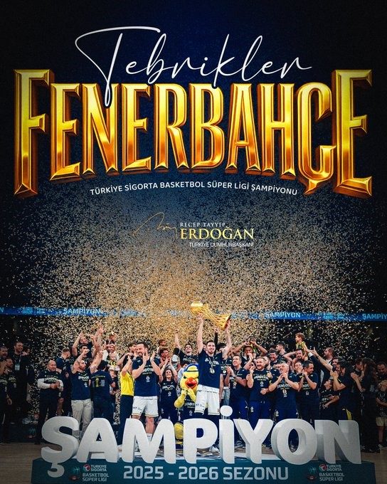 Erdoğan'dan Şampiyon Fenerbahçe Beko'ya Tebrik