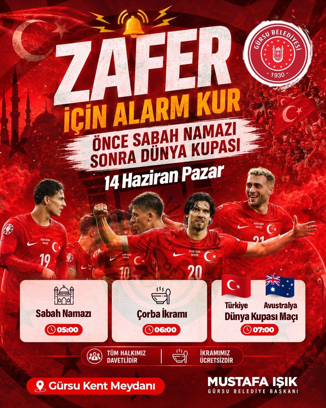 Milli maç heyecanı Gürsu’da yaşanacak