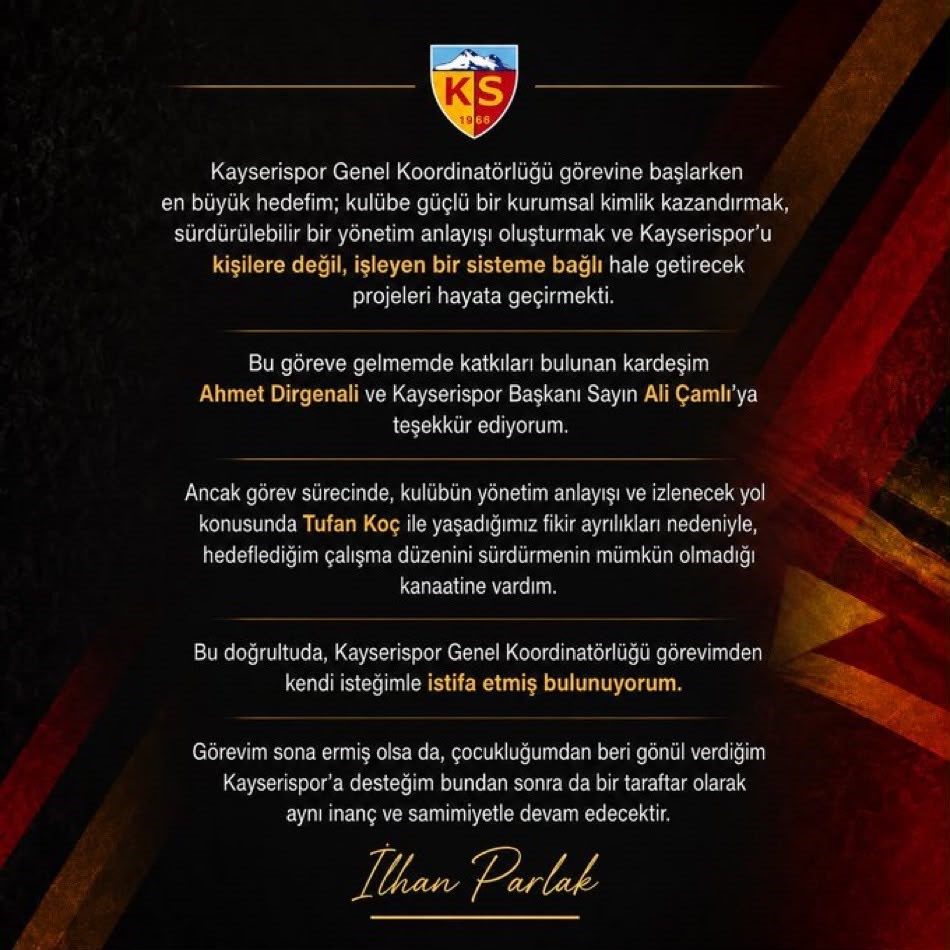 İlhan Parlak görevinden istifa etti - Foto 3