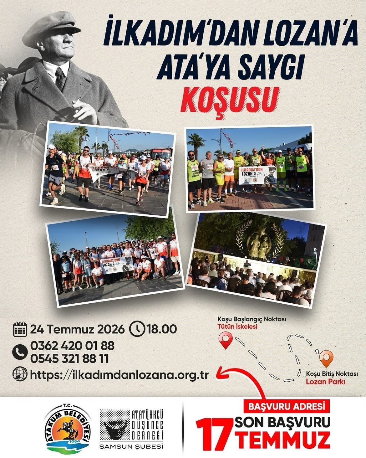 İlkadım’dan Lozan’a Ata’ya Saygı Koşusu
