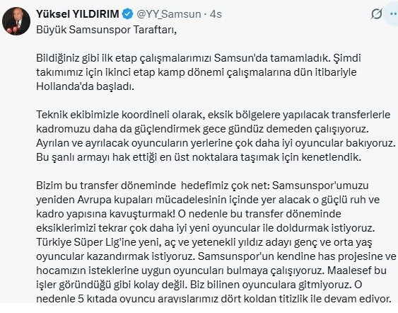 Yüksel Yıldırım: "Ayrılan oyuncuların yerine çok daha iyilerine bakıyoruz" - Foto 2