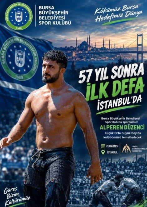 Büyükşehir güreşçisi tarihi er meydanında