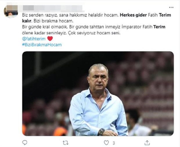 Fatih Terim'e destek mesajı yağdı