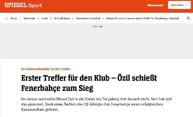 Mesut Özil’in ilk golü dünya basınında