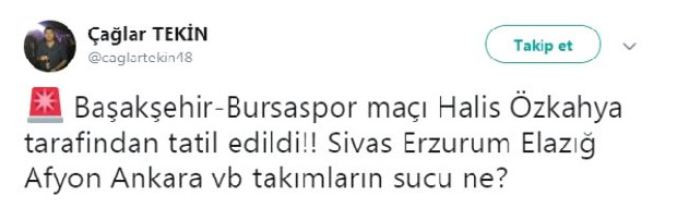 Başakşehir-Bursaspor Maçı Ertelendi, Sosyal Medya Yıkıldı