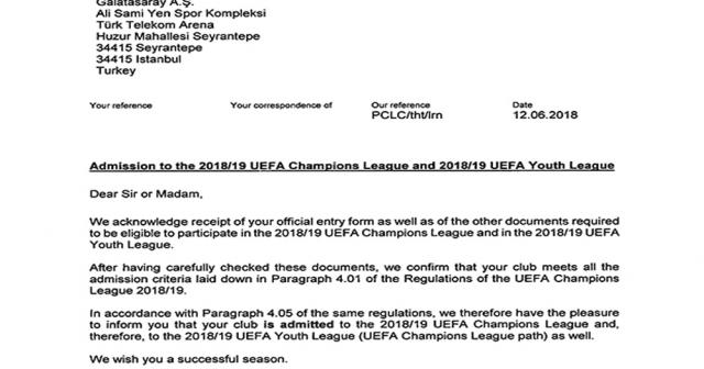 Galatasaray’a UEFA’dan mektup var