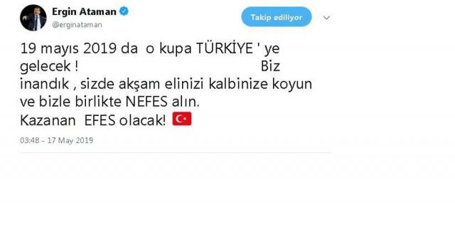 Ergin Ataman: "O kupa Türkiye’ye gelecek"