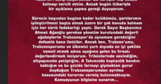 Yusuf Yazıcı’dan Trabzonspor’a veda mesajı