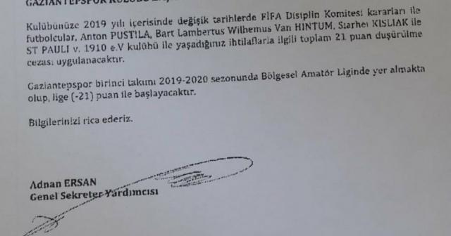 FIFA’dan Gaziantepspor’a tarihi ceza
