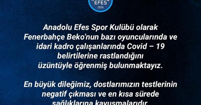 Anadolu Efes’ten Fenerbahçe’ye geçmiş olsun mesajı