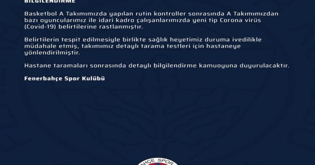 Fenerbahçe Beko’da korona virüs!