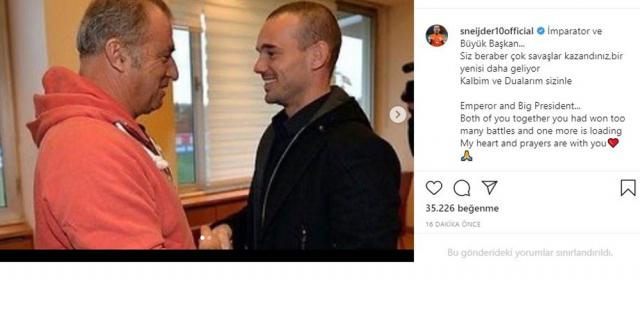 Wesley Sneijder’den Terim ve Albayrak’a geçmiş olsun mesajı