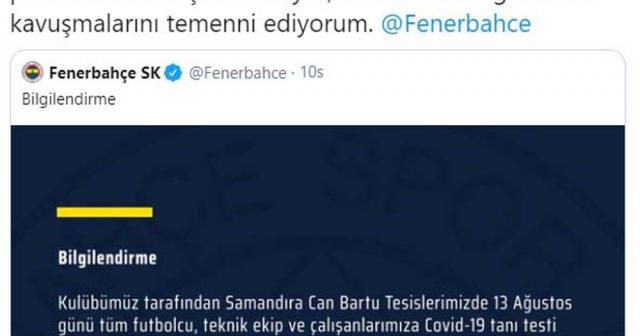 Çalımbay’dan Fenerbahçe’ye geçmiş olsun mesajı