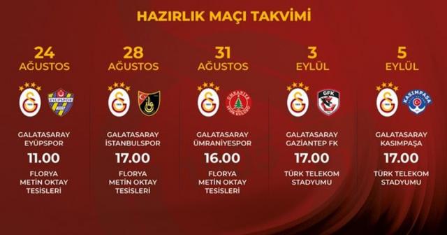 Galatasaray 5 hazırlık maçı oynayacak