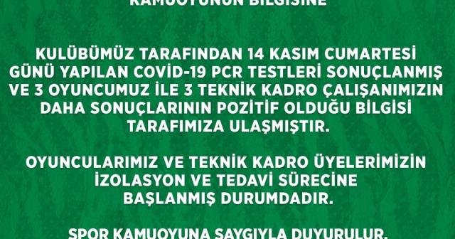Frutti Extra Bursaspor’da 6 kişinin daha Covid-19 testi pozitif çıktı