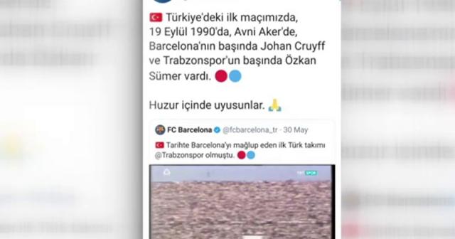 Barcelona, Özkan Sümer için başsağlığı mesajı yayımladı