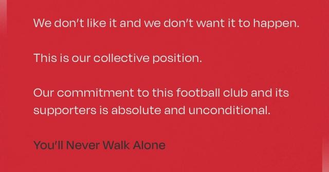 Liverpool’da futbolcular Avrupa Süper Ligi’ni istemiyor