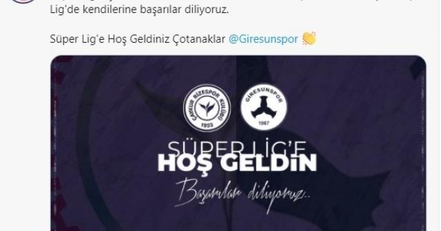 Rizespor’dan Giresunspor ve Adana Demirspor mesajı