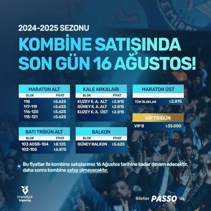 Son Kombi̇ne Fırsatı: Adana Demirspor 16 Ağustos'ta Kapıları Kapatıyor!