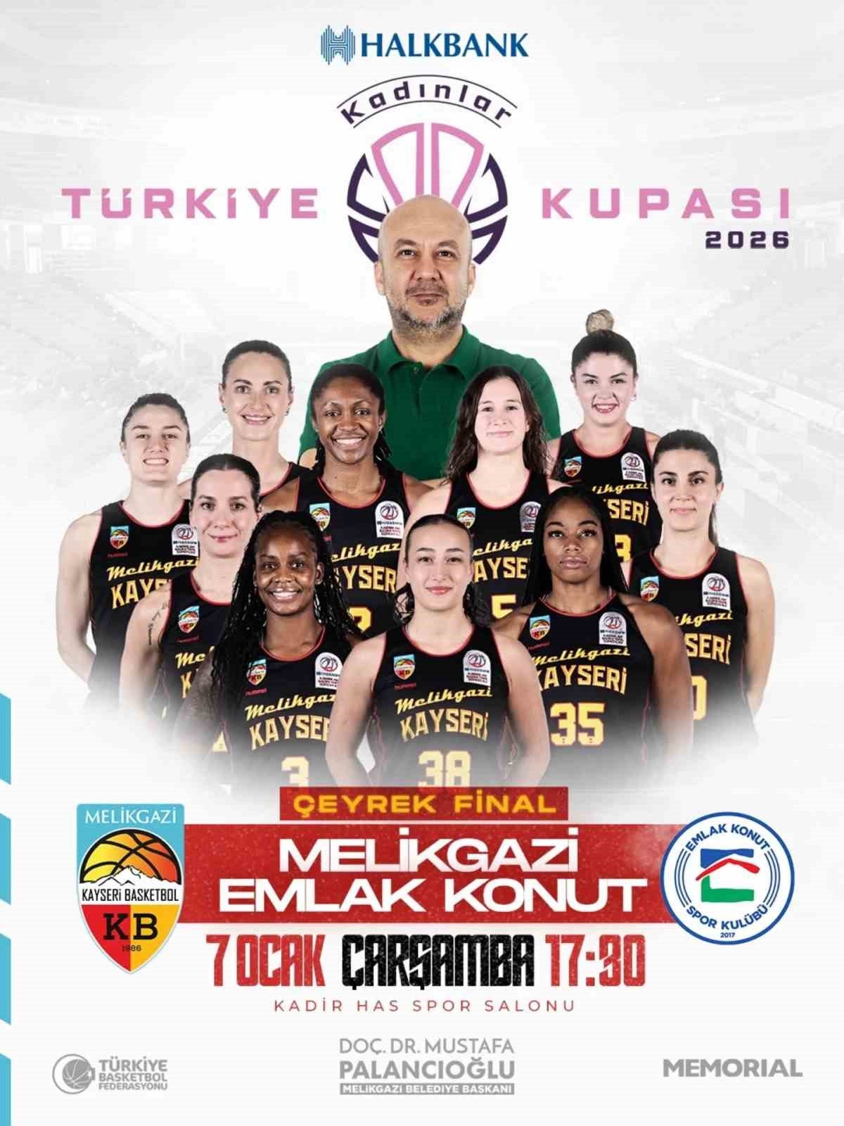 Melikgazi’nin Türkiye Kupası Çeyrek Finali’nde rakibi Emlak Konut
