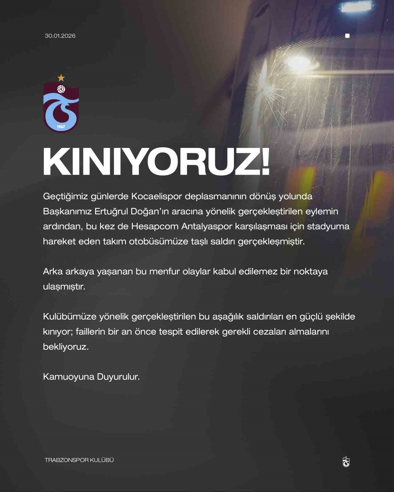 Trabzonspor’dan kınama