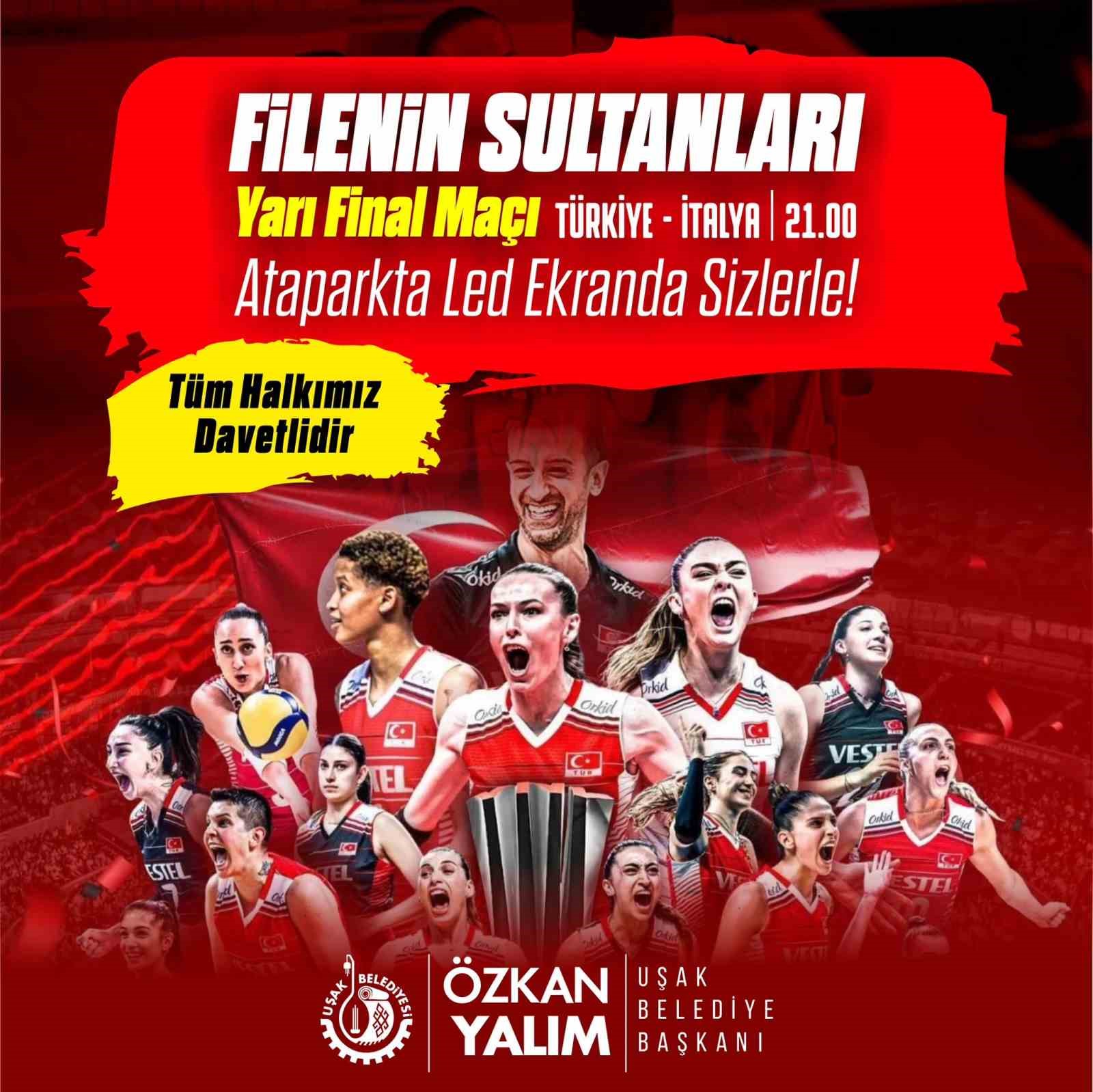 Uşak'ta Filenin Sultanları Dev Ekranda Coşuyor!