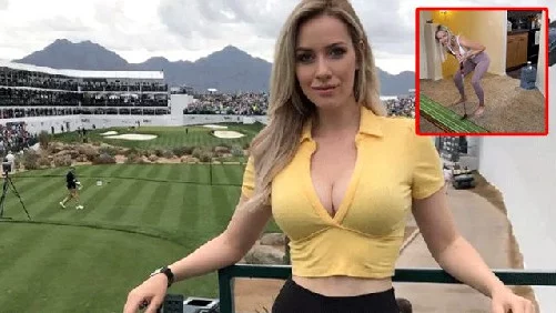 ABD'li golfçü Paige Spiranac'ın göğüs vuruşu olay oldu